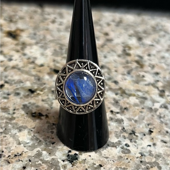 Jewelry - Silver and Blue Gemstone Ring